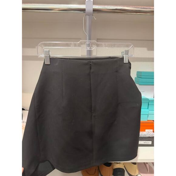 Zara tie asymmetric black mini skirt NWT small - Picture 2 of 2